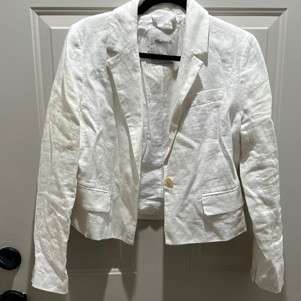 Madewell White Cotton Blazer